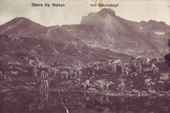 Obere Alp Malbun mit Glannachopf, Poststempel vom 30.04.1913. Aufnahme und Verlag von Friedrich Müller, Buchs