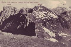 Aussicht vom Alvier auf Gamsberg und Faulfirst um 1910. Postkartenverlag Christian Tischhauser, Buchs, Nr. 1067