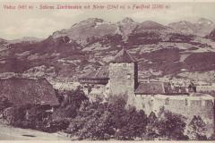 Schloss Vaduz mit Alvier und Faulfirst im Jahr 1912. Verlag Stengel & Co., Dresden, Nr. 44527