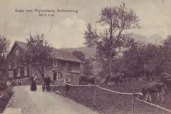 Gruss vom Rhynerhaus am Buchserberg, Poststempel vom 20.03.1911. Postkartenverlag Christian Tischhauser, Buchs, Nr. 940