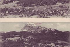 Azmoos mit Gonzen und Gauschla, Poststempel vom 11.08.1910. Postkartenverlag Christian Tischhauser, Buchs, Nr. 986
