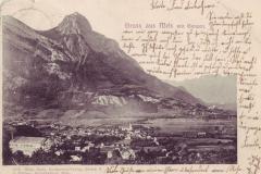 Mels mit Gonzen, Poststempel vom 27.10.1902. Postkartenverlag Math. Kleis, Zürich