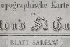 Johannes Eschmann: Topographische Karte des Cantons St. Gallen, Aufnahme zwischen 1840 und 1846, Veröffentlichung zwischen 1851 und 1854. Blatt Sargans, Titelvignette