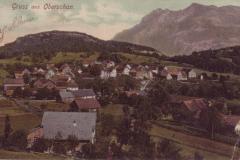 Gruss aus Oberschan, Poststempel vom 11.04.1906. Postkartenverlag Christian Tischhauser, Buchs, Nr. 711