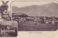 Gruss aus Oberschan, Hotel & Pension Bad-Eck. Poststempel vom 16.06.1908. Aufnahme und Verlag von Josef Schönenberger, Wil