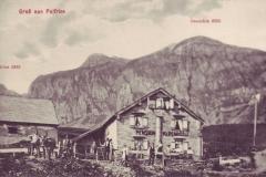 Pension Alpenrösli auf Palfries mit Gauschla um 1910. Aufnahme von Ch. Rissi, Oberschan
