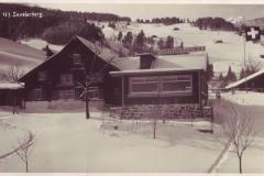 Gasthaus zum Gemsli am Sevelerberg im Winter, Poststempel vom 11.12.1939. Aufnahme und Verlag von Kurt Buchmann, Buchs, Nr. 177
