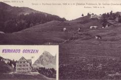 Gruss vom Kurhaus Gonzen, Poststempel vom 29.07.1910. Aufnahme und Verlag von Andreas Hane, Rorschach