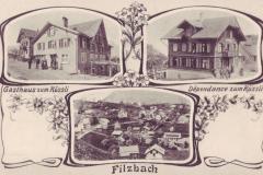 Filzbach um 1910: Gasthaus zum Rössli, Dépendance zum Rössli. Postkartenverlag Christian Tischhauser, Buchs SG, Nr. 999