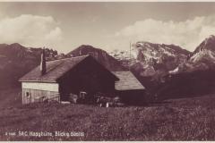 Haghütte Clubhütte SAC, Blick gegen Säntis, Poststempel vom 29.09.1933. Aufnahme und Verlag von Hans Gross, St. Gallen, Nr. 1395