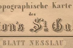 Johannes Eschmann: Topographische Karte des Cantons St. Gallen, Aufnahme zwischen 1840 und 1846, Veröffentlichung zwischen 1851 und 1854. Blatt Nesslau, Titelvignette