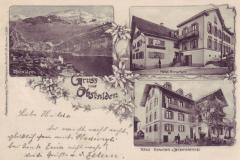 Gruss aus Obstalden: Obstalden, Hotel Hirschen, Dépendance Hotel Hirschen, Poststempel vom 24.05.1903. Postkartenverlag Christian Tischhauser, Buchs SG, Nr. 381