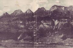 Panorama der Churfirsten um 1905. Verlag von Math. Kleis, Zürich V, Anna Dinner, Walenstadt