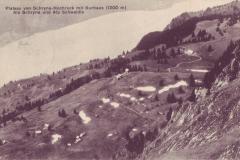 Plateau von Schrina-Hochruck mit Kurhaus, Alp Schrina und Alp Schwaldis, Poststempel vom 27.06.1920
