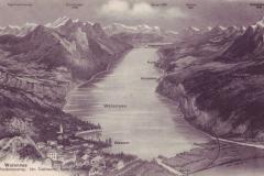 Der Walensee, Poststempel von 1907. Postkartenverlag Christian Tischhauser, Buchs SG, Nr. 192