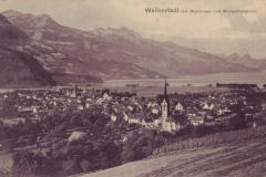 Walenstadt mit Walensee und Mürtschenstock um 1910. Postkartenverlag Christian Tischhauser, Buchs SG, Nr. 882
