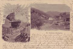 St. Antönien Ascharina, Poststempel vom 11.06.1901. Aufnahme und Verlag von Christian Meisser, Chur