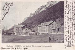 Kurhaus Gaflei, Poststempel vom 04.06.1900. Verlag Rudolf Ospelt, Vaduz