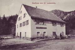 Gasthaus zur St. Luziensteig, Poststempel vom 01.10.1912. Aufnahme und Verlag von Johann Fetzer, Ragaz