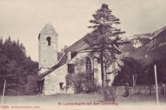 St. Lucius-Kapelle auf der Luzisteig um 1910. Edition Photoglob Co., Zürich, Nr. 7090