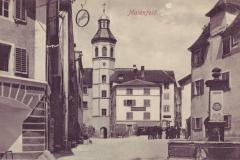 Maienfeld: Rössli und Tuchhandlung Tanner-Schnell. Poststempel vom 10.04.1909. Postkartenverlag Christian Tischhauser, Buchs, Nr. 786