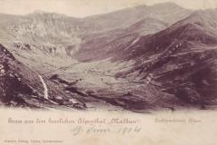 Gruss aus dem herrlichen Alpental Malbun um 1904. Verlag Rudolf Ospelt, Vaduz