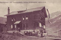 Alpenkurhaus und Touristenstation Malbun, Poststempel vom 11.08.1921. Aufnahme und Verlag von Friedrich Müller, Buchs