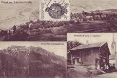 Planken im Jahr 1920, Wirtschaft von Gebhard Gantner, Drei Schwestern. Verlag Atelier Heim, Dornbirn