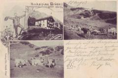 Hochalpine Grüsse von der Scesaplanahütte, Poststempel vom 19.08.1903. Verlag Chr. Oettli, Chur