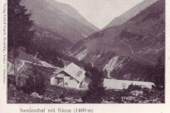 Saminatal mit Sücka um 1900. Verlag Rudolf Ospelt, Vaduz