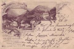Alpen-Kuranstalt Sücka im Saminatal, Poststempel vom 03.03.1899