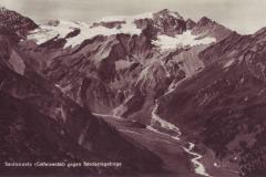 Sardonaalp im Calfeisental gegen Sardonagebirge, Poststempel vom 22.08.1934. Aufnahme von Friedrich Wilhelm Sprecher, Vättis