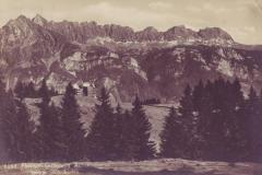 Flumser Grossberg: Kurhaus Alpina mit Sichelchamm und Alvierkette im Hintergrund, Poststempel vom 04.08.1922. Verlag Frei & Co. St. Gallen, Nr. 2960