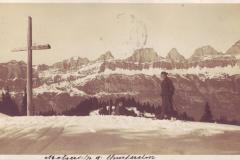 Blick von der Molseralp gegen die Churfirsten, Poststempel vom 05.05.1927. Aufnahme und Verlag von Jean Gaberell, Thalwil, Nr. 1229