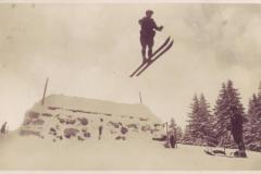Skisprungschanze auf dem Flumserberg, Poststempel vom 15.02.1924. Aufnahme und Verlag von Jean Gaberell, Thalwil, Nr. 6105