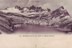 Wildseeli mit Pizol (2847m), Poststempel vom 12.08.1908. Aufnahme und Verlag der Gebrüder Wehrli, Zürich, Nr. 6820