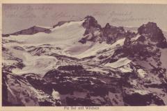 Pizol mit Wildsee, Poststempel vom 15.07.1918. Aufnahme und Verlag von Friedrich Wilhelm Sprecher, Vättis