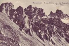 Graue Hörner von der Westseite mit Pizol, Poststempel vom 05.08.1916. Aufnahme und Verlag von Schönwetter-Elmer, Glarus, Nr. 318