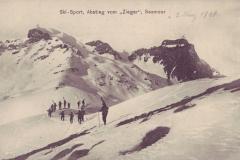Ski-Sport um 1910: Zieger und Sächsmoor (früher Sexmor). Aufnahme und Verlag von Alexander Fetzer, Walenstadt