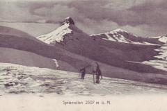 Auf Skiern zum Spitzmeilen, Poststempel vom 23.06.1908. Verlag von Leopold Guggenheim, Zürich