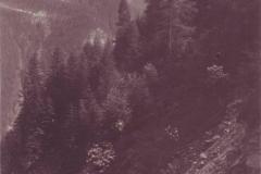 Blick von der Calfeisenstrasse auf den Calanda, Poststempel vom 31.07.1928. Aufnahme und Verlag von Alfred Heinze, Lenzerheide