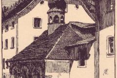 Bad Pfäfers: Die Kapelle um 1915. Künstlerpostkarte von W. Frey, Ragaz.