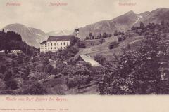Dorf Pfäfers: Kirche um 1905. Postkartenverlag Christian Tischhauser, Buchs, Nr. 698