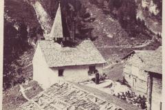 Messe auf St. Martin im Calfeisental, Poststempel vom 11.07.1917. Aufnahme von Friedrich Wilhelm Sprecher, Vättis