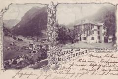 Weisstannen mit Hotel und Pension Frohsinn, Poststempel vom 10.09.1906. Postkartenverlag Christian Tischhauser, Buchs, Nr. 487