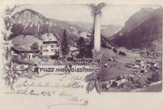 Weisstannen mit Hotel und Pension Alpenhof, Poststempel vom 08.07.1907. Postkartenverlag Christian Tischhauser, Buchs, Nr. 475