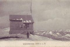 Spitzmeilenhütte (2090m), Poststempel vom 28.06.1909. Aufnahme und Verlag von J. Stadlinger, Flums, Nr. 82
