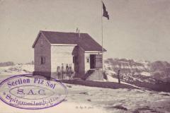 Spitzmeilenhütte um 1910. Aufnahme von Heinrich Spoerry, Flums