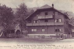 Gast- und Kurhaus zur frohen Aussicht bei Portels-Flums, Poststempel vom 22.08.1906. Aufnahme und Verlag von Kaspar Trümpi-Knobel, Glarus