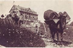Gepäcktransport vorm Kurhaus Tannenboden, Poststempel vom 27.07.1921. Aufnahme und Verlag von Jean Gaberell, Thalwil, Nr. 2778